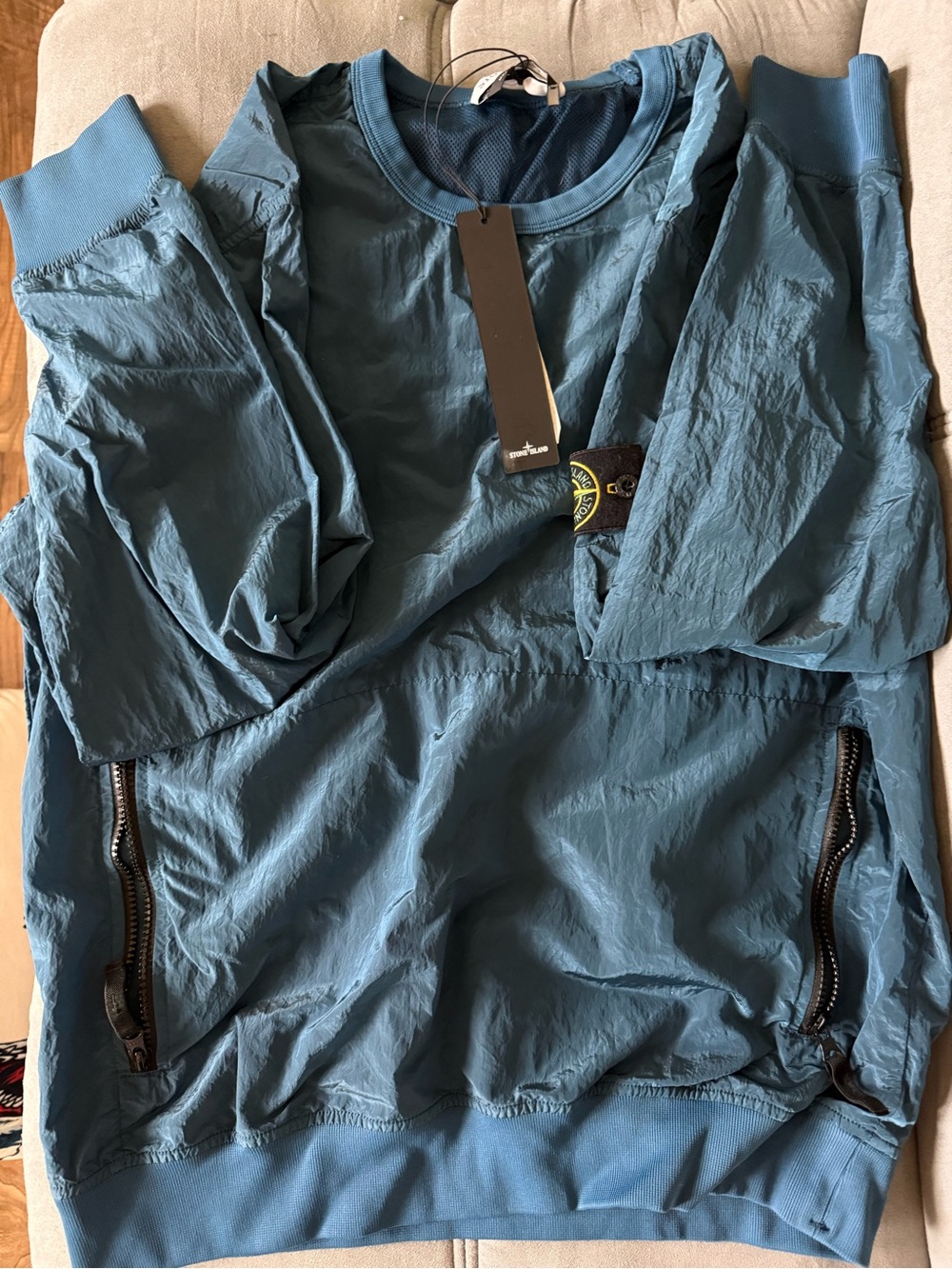 Stone Island Dark Blue Nylon Smock Shirt